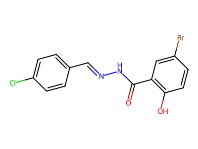 5-bromo-N-[(4-chlorophenyl)methylideneamino]-2-hydroxybenzamide structure