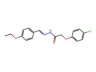2-(4-chlorophenoxy)-N-[(4-ethoxyphenyl)methylideneamino]acetamide structure