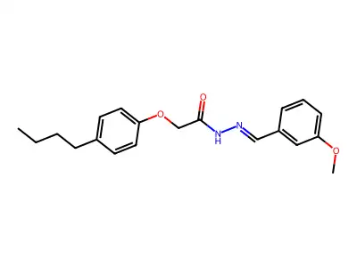 2-(4-butylphenoxy)-N-[(3-methoxyphenyl)methylideneamino]acetamide structure