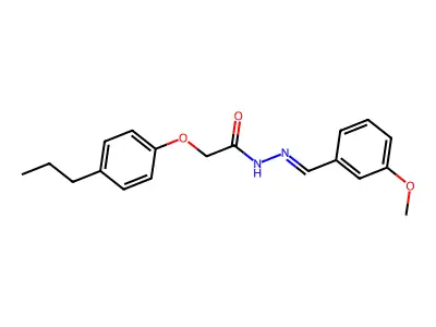 N-[(3-methoxyphenyl)methylideneamino]-2-(4-propylphenoxy)acetamide structure
