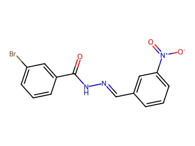 3-bromo-N-[(3-nitrophenyl)methylideneamino]benzamide structure