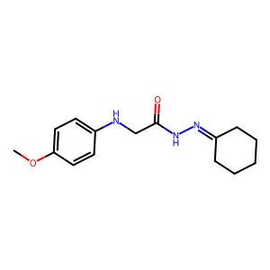 N'-Cyclohexylidene-2-(4-methoxyanilino)acetohydrazide structure