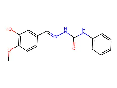 1-[(3-Hydroxy-4-methoxyphenyl)methylideneamino]-3-phenylurea structure