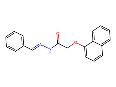 N-(benzylideneamino)-2-(1-naphthyloxy)acetamide structure