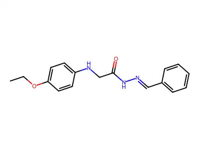 N-(benzylideneamino)-2-(4-ethoxyanilino)acetamide structure