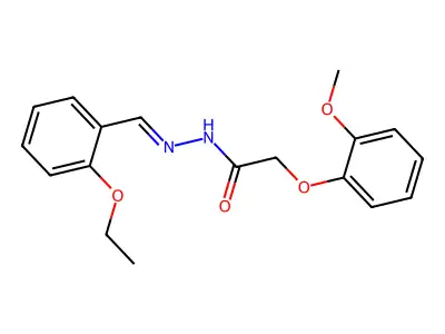 N-[(2-ethoxyphenyl)methylideneamino]-2-(2-methoxyphenoxy)acetamide structure
