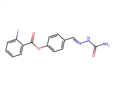 [4-[(Carbamoylhydrazinylidene)methyl]phenyl] 2-iodobenzoate structure