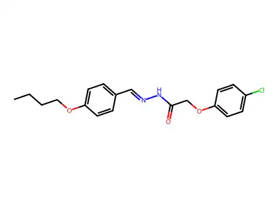 N-[(4-butoxyphenyl)methylideneamino]-2-(4-chlorophenoxy)acetamide structure