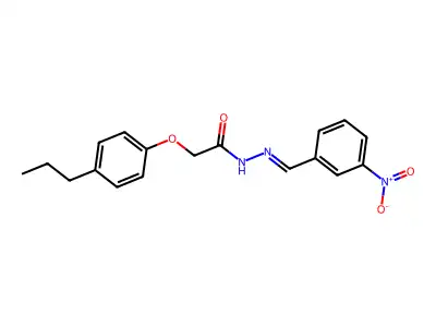 N-[(3-nitrophenyl)methylideneamino]-2-(4-propylphenoxy)acetamide structure