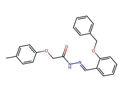 2-(4-methylphenoxy)-N-[(2-phenylmethoxyphenyl)methylideneamino]acetamide structure