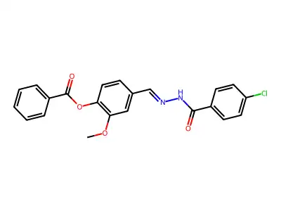 [4-[[(4-Chlorobenzoyl)hydrazinylidene]methyl]-2-methoxyphenyl] benzoate structure
