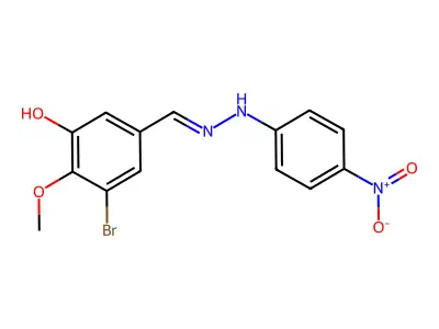 3-Bromo-2-methoxy-5-[[(4-nitrophenyl)hydrazinylidene]methyl]phenol structure