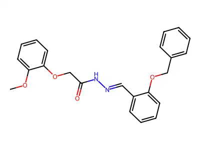 2-(2-methoxyphenoxy)-N-[(2-phenylmethoxyphenyl)methylideneamino]acetamide structure
