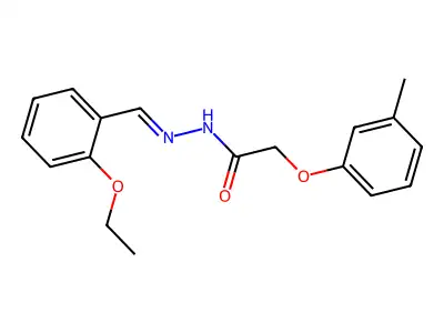 N-[(2-ethoxyphenyl)methylideneamino]-2-(3-methylphenoxy)acetamide structure
