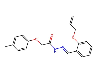 2-(4-methylphenoxy)-N-[(2-prop-2-enoxyphenyl)methylideneamino]acetamide structure