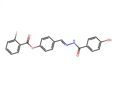 [4-[[(4-Hydroxybenzoyl)hydrazinylidene]methyl]phenyl] 2-iodobenzoate structure