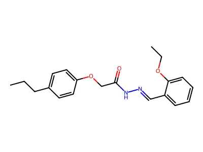 N-[(2-ethoxyphenyl)methylideneamino]-2-(4-propylphenoxy)acetamide structure