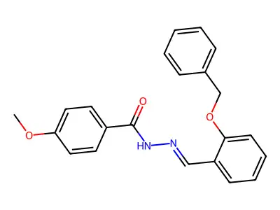 4-methoxy-N-[(2-phenylmethoxyphenyl)methylideneamino]benzamide structure