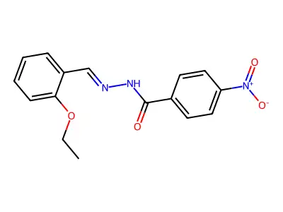 N-[(2-ethoxyphenyl)methylideneamino]-4-nitrobenzamide structure
