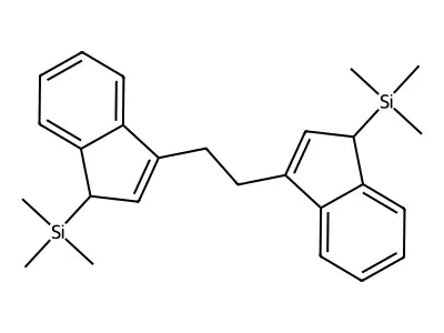 Trimethyl-[3-[2-(3-trimethylsilyl-3H-inden-1-yl)ethyl]-1H-inden-1-yl]silane structure