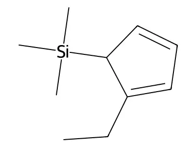 (2-Ethylcyclopenta-2,4-dien-1-yl)(trimethyl)silane structure