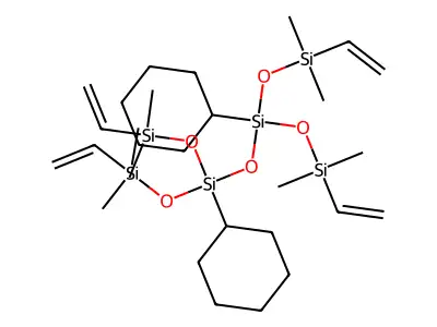 1,3-Dicyclohexyl-1,1,3,3-tetrakis(dimethylvinylsilyloxy)disiloxane structure