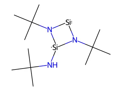 1,3-Di-tert-butyl-2-(tert-butylamino)-1,3-diaza-2,4-disilacyclotetrane structure