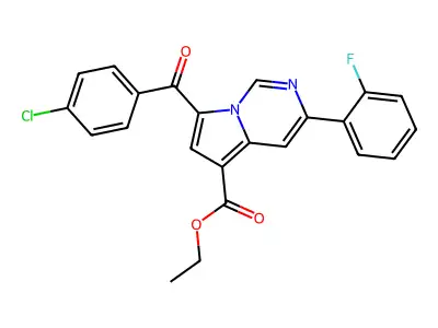 ET 7-(4-Chlorobenzoyl)-3-(2-fluorophenyl)pyrrolo(1,2-C)pyrimidine-5-carboxylate structure