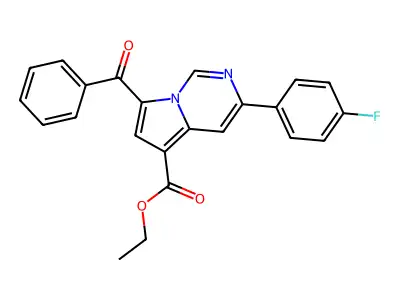Ethyl 7-benzoyl-3-(4-fluorophenyl)pyrrolo(1,2-C)pyrimidine-5-carboxylate structure