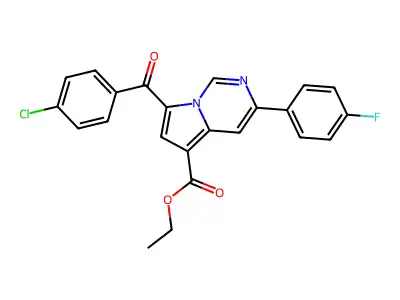 ET 7-(4-Chlorobenzoyl)-3-(4-fluorophenyl)pyrrolo(1,2-C)pyrimidine-5-carboxylate structure