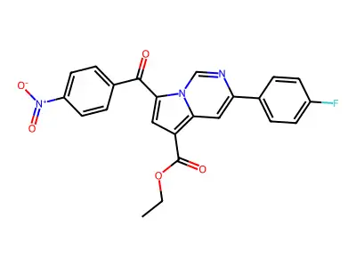 ET 3-(4-Fluorophenyl)-7-(4-nitrobenzoyl)pyrrolo(1,2-C)pyrimidine-5-carboxylate structure