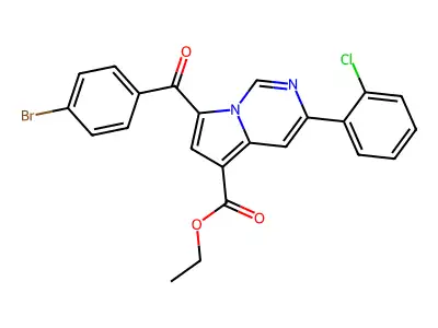 ET 7-(4-Bromobenzoyl)-3-(2-chlorophenyl)pyrrolo(1,2-C)pyrimidine-5-carboxylate structure