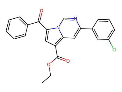 Ethyl 7-benzoyl-3-(3-chlorophenyl)pyrrolo(1,2-C)pyrimidine-5-carboxylate structure