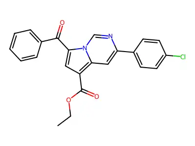 Ethyl 7-benzoyl-3-(4-chlorophenyl)pyrrolo(1,2-C)pyrimidine-5-carboxylate structure