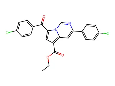 ET 7-(4-Chlorobenzoyl)-3-(4-chlorophenyl)pyrrolo(1,2-C)pyrimidine-5-carboxylate structure