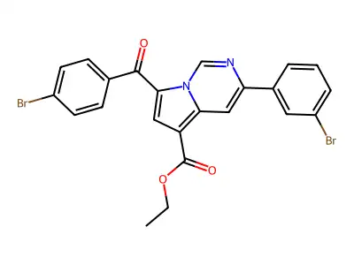 Ethyl 7-(4-bromobenzoyl)-3-(3-bromophenyl)pyrrolo(1,2-C)pyrimidine-5-carboxylate structure