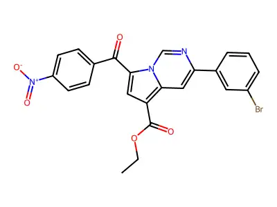 Ethyl 3-(3-bromophenyl)-7-(4-nitrobenzoyl)pyrrolo(1,2-C)pyrimidine-5-carboxylate structure