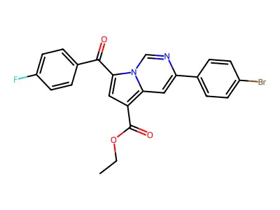 ET 3-(4-Bromophenyl)-7-(4-fluorobenzoyl)pyrrolo(1,2-C)pyrimidine-5-carboxylate structure