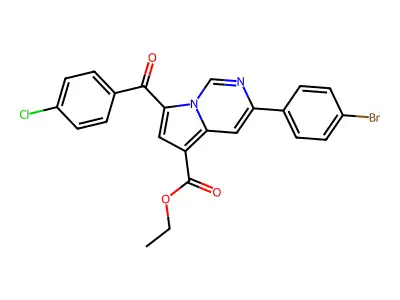ET 3-(4-Bromophenyl)-7-(4-chlorobenzoyl)pyrrolo(1,2-C)pyrimidine-5-carboxylate structure