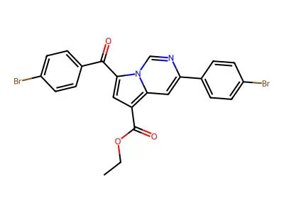 Ethyl 7-(4-bromobenzoyl)-3-(4-bromophenyl)pyrrolo(1,2-C)pyrimidine-5-carboxylate structure