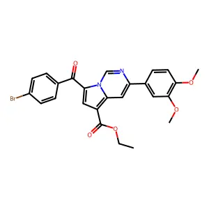 ET 7-(4-BR-Benzoyl)3-(3,4-dimethoxyphenyl)pyrrolo(1,2-C)pyrimidine-5-carboxylate structure