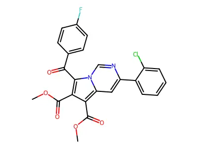 Dimethyl 3-(2-CL-PH)-7-(4-F-benzoyl)pyrrolo(1,2-C)pyrimidine-5,6-dicarboxylate structure