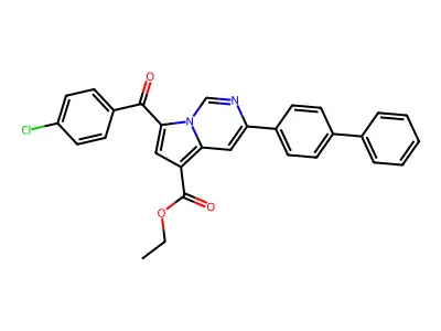 ET 3-(1,1'-Biphenyl)-4-YL-7-(4-CL-benzoyl)pyrrolo(1,2-C)pyrimidine-5-carboxylate structure