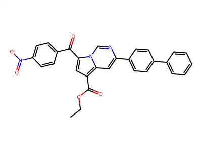 ET 3-(1,1'-Biphenyl)4-YL-7(4-nitrobenzoyl)pyrrolo(1,2-C)pyrimidine-5-carboxylate structure
