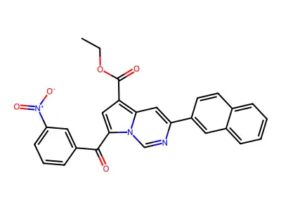 Ethyl 3-(2-naphthyl)-7-(3-nitrobenzoyl)pyrrolo(1,2-C)pyrimidine-5-carboxylate structure