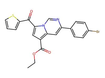 ET 3-(4-Bromophenyl)-7-(2-thienylcarbonyl)pyrrolo(1,2-C)pyrimidine-5-carboxylate structure