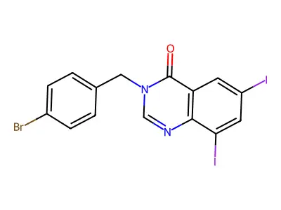 3-(4-Bromobenzyl)-6,8-diiodo-4(3H)-quinazolinone structure