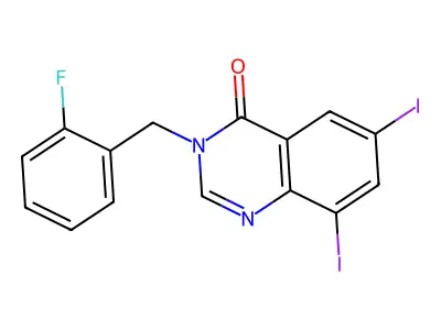 3-(2-Fluorobenzyl)-6,8-diiodo-4(3H)-quinazolinone structure