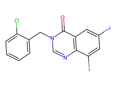 3-(2-Chlorobenzyl)-6,8-diiodo-4(3H)-quinazolinone structure