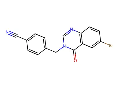 4-((6-Bromo-4-oxo-3(4H)-quinazolinyl)methyl)benzonitrile structure